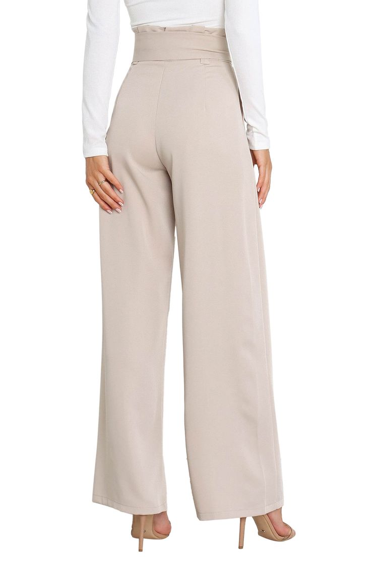 Wide legs punctuate these tailored pants designed with a drapey tie belt and crisp pleats. Zip fly with hook-and-bar closure Ties at waist Side pockets Lined 100% polyester Hand wash, dry flat Imported Versatile Belted Trousers, Elegant Spring Bottoms With Tie Waist, Elegant Spring Wide Leg Pants With Tie Waist, Elegant Wide Leg Pants With Tie Waist For Spring, Elegant Wide Leg Bottoms With Belted Cuffs, Belted Beige Trousers, Versatile Wide-leg Pants With Tie Waist, Elegant Wide Leg Pants With Belt, Belted Beige Wide Leg Bottoms