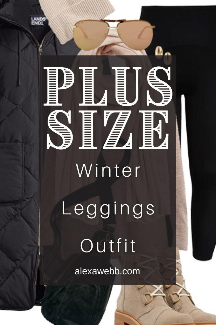 Straight Size to Plus Size - Puffer Coat - A plus size winter outfit with a trendy puffer coat or duvet coat with leggings and boots by Alexa Webb. Winter Wear Plus Size Women, Winter Travel Outfit Plus Size, Over 50 Womens Fashion Plus Size Winter, Winter Outfits For Big Belly Women, Nyc Plus Size Winter Outfits, Fall/winter Plus Size Outfits, Plus Size Fall Leggings Outfit, Plus Size Snow Outfit Winter, Walking Outfits Winter