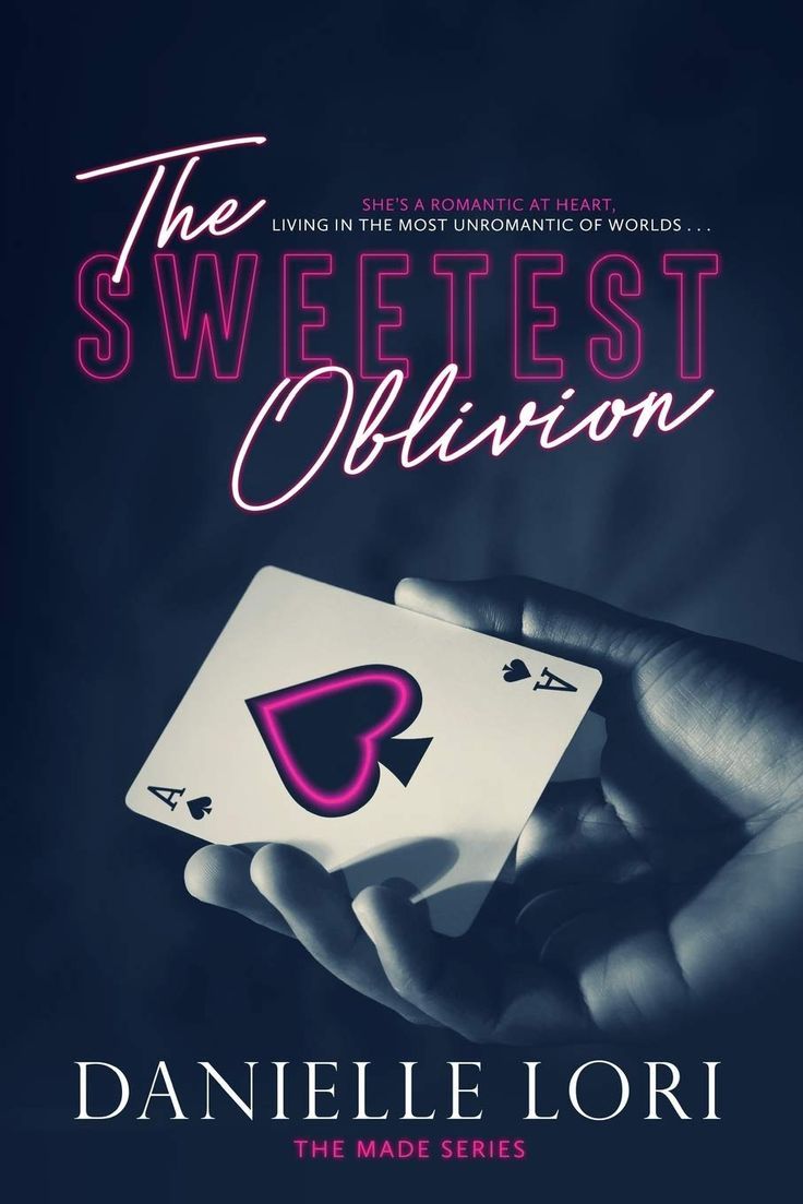 the book cover for the sweetest option by danielle lorii, featuring a hand holding a playing card