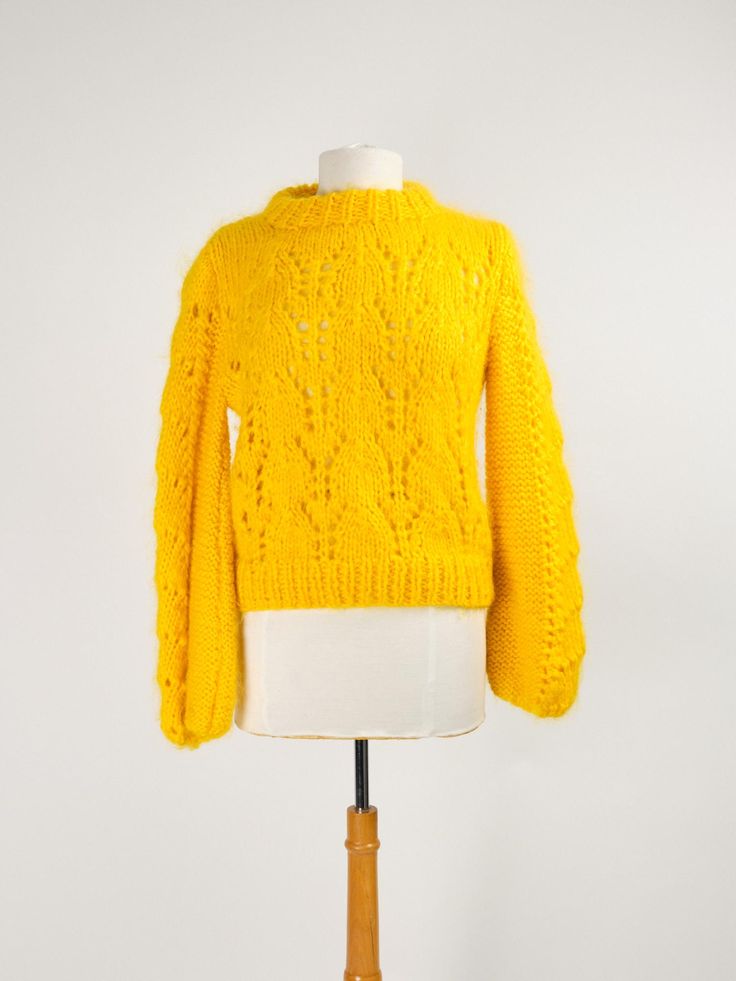 Marigold Yellow Ganni Sweater. Perfect for Fall! This color is to die for.  Size: Listed XS (Fits more like a Small) Measurements lying flat: Width: 19.5" Length: 22" Shoulder to Shoulder: 21" Sleeve Length: 25" Condition: Excellent.  Material: 50% Mohair 50% Wool For reference, or mannequin measures: Waist: 25" Bust: 35" Items are pre-loved and may come with some minor flaws. We are advocates of buying secondhand and hope that you can love the character of these garments as much as we do! https://www.instagram.com/renouxshop/ https://www.tiktok.com/@renouxshop Ganni Sweater, Marigold Yellow, Yellow Knit, Pullover Sweater Women, Women Pullover, Crew Neck Sweater, Neck Sweater, Pullover Sweaters, Halloween Shopping