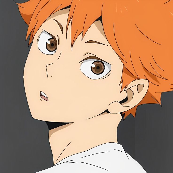 an anime character with orange hair and brown eyes