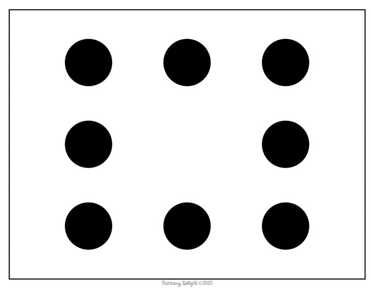 black and white polka dots arranged in a square