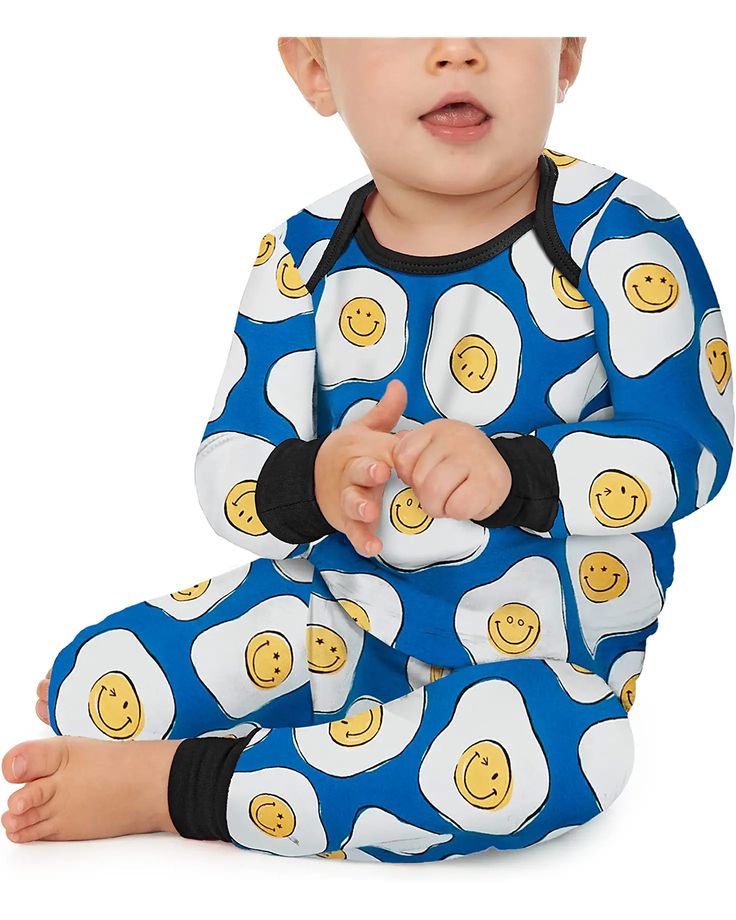 Bedhead PJs Zappos Print Lab: Sunny Side Up PJ Set (Infant) | Zappos.com Baby Pajamas, Bed Head, Pajama Sets, Pj Sets, Have Some Fun, Sleeve Cotton, Pullover Styling, Smiley, Little One