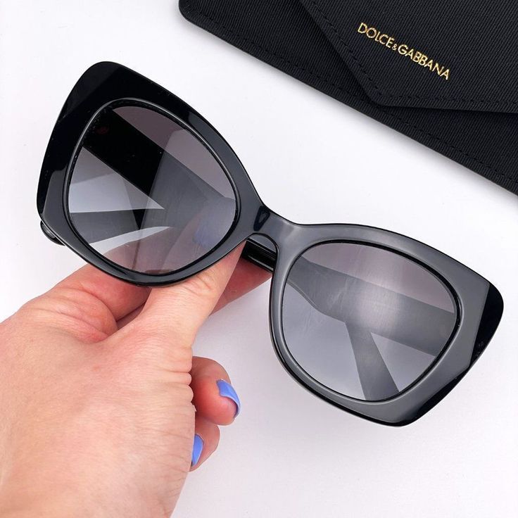 D&G Dg4405 501/8g Sunglasses Black Gray Gradient Butterfly Women Brand - Dolce&Gabbana Model - Dg4405 Color Code - 501/8g Gender - Women Frame Color - Black Lens Color - Gray Lens Material - Plastic Lens Technology - Gradient Frame Shape - Butterfly Frame Style - Full-Rim Frame Material - Acetate Size - 53x20x140 100% Uv Protection Authentic! Full Retail Package With All Accessories. Made In Italy Black Square Frame Sunglasses With Glass, Luxury Matte Black Sunglasses For Summer, Chic Black Cat Eye Sunglasses With Mirrored Lenses, Designer Black Sunglasses With Glass Lenses, Black Chic Cat Eye Sunglasses With Uv Protection, Chic Black Cat Eye Sunglasses With Uv Protection, Luxury Black Glass Sunglasses, Black Glass Sunglasses For Evening, Classic Black Cat Eye Sunglasses With Uva Protection