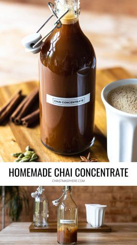 homemade chai concentrate recipe in a glass bottle