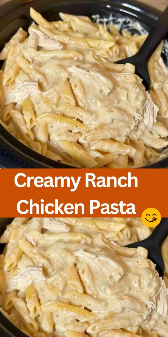 creamy ranch chicken pasta in a slow cooker