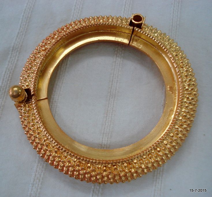 "Vintage antique tribal old silver with gold vermeil gold gilded hollow gajre design Bracelet or bangle from Rajasthan India. worn by tribal people of Rajasthan. great design good for jewelry collection. Inner diameter side to side - 5.5 cm(2.16\") Inner circumference - 17.3 cm (6.8\") Outer diameter side to side - 8.7 cm(3.4\") width max.. - 1.5 cm(0.6\") weight - 52 grams Material - silver gold plate on top." Traditional Filigree Bangle For Festive Occasions, Traditional Ceremonial Bangle With Filigree, Traditional Filigree Bracelets For Ceremonial Use, Traditional Filigree Bracelets For Festivals, Traditional Ceremonial Filigree Bracelets, Brass Bangle With Intricate Design For Rituals, Temple Jewelry Brass Bangle With Intricate Design, Traditional Gold Bangle Bracelet With Intricate Design, Traditional Gold Filigree Bangle