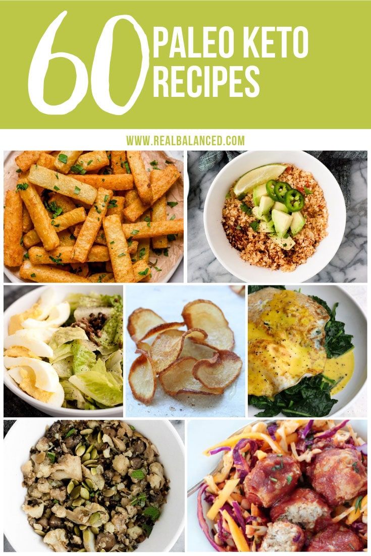 the top ten paleo keto recipes are shown in this collage with text overlay