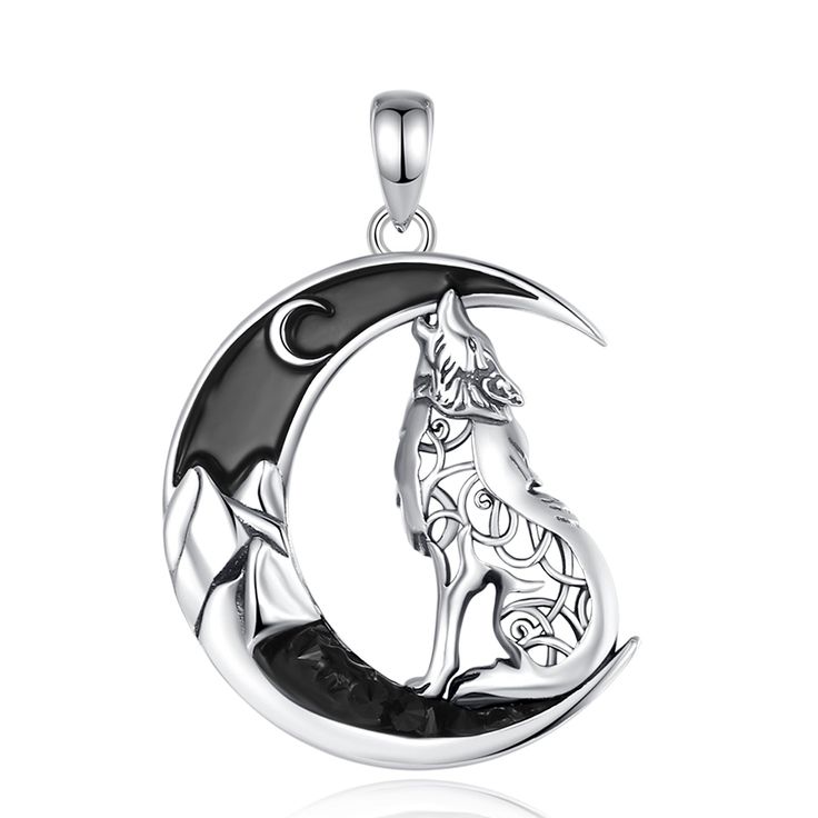 Experience the strength & beauty of the Celtic wolf necklace – crafted with sterling silver for a totally hypoallergenic design that keeps you in good health for the long haul! Accented with black zircon moons, you'll enjoy a timeless look you can wear any day. 🐺🌙 Material: 925 Sterling Silver Finishing: High Polish; Pendant Size :24.6mm*36.6mm；Weight:6.41g; Chain size: 18inch ( 46cm) or 20 inch (51cm) Package: Package Included (To Choose one of 3 Different Sets) 1. 1x Only Pendant+1x Silver C Celtic Wolf, Wolf Necklace, Necklace Craft, Moon Jewelry, Long Haul, Necklace Black, Good Health, Buying Jewelry, Gems