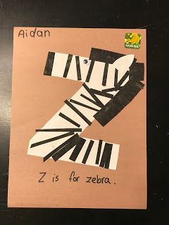 a piece of paper with zebras on it and the words z is for zebra