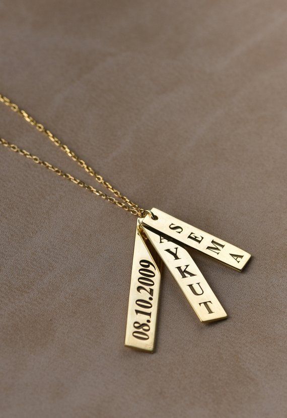 Our silver, gold and rose plated necklaces is completely customizable. Initials, your name, Names of people you love the most, Coordinates that you find the closest to your heart. #charmnecklace #choker #personalizednecklace #customnecklace #necklace #personalizedjewelry #customjewelry #pendant #birthdaygift #valentinedaygift #giftforher #namenecklace #initialnecklace #letternecklace #danglenecklace Personalized Engraved Nameplate Necklace, Engraved Nameplate Bar Necklace For Personalized Gift, Gift Nameplate Necklace With Engraved Text, Custom Name Rectangular Necklace For Anniversary, Customizable Nameplate Bar Necklace As Gift, Personalized Name Bar Necklace, Customizable Nameplate Bar Necklace For Gift, Personalized Nameplate Bar Necklace, Mother's Day Personalized Rectangular Name Necklace