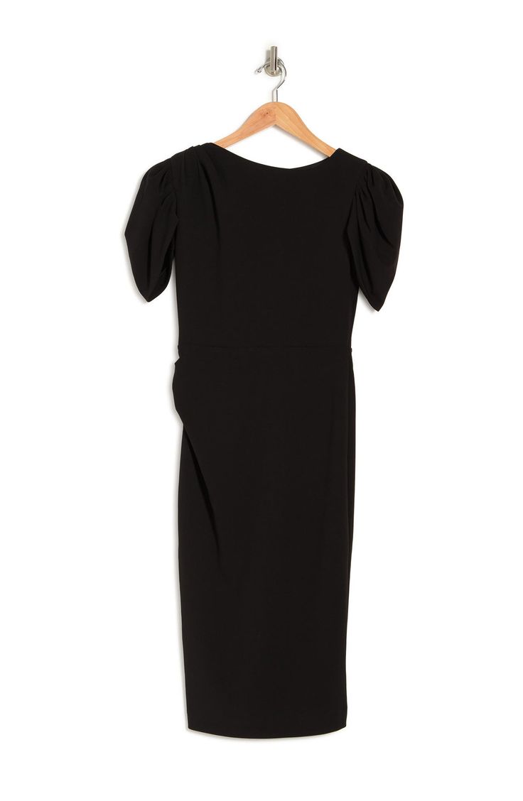 A stylish fit completes this chic midi length sheath dress, perfect for a gorgeous party look. 45" length (size M) Crew neck Short draped shoulder Midi length 95% polyester, 5% spandex Machine wash, tumble dry Imported Model stats: 5'10", Bust: 32", Waist: 25", Hip: 36". Model is wearing size M. Alexia Admor, Party Look, Party Looks, Sheath Dress, Midi Length, Tshirt Dress, Short Sleeve Dresses, Shirt Dress, Nordstrom