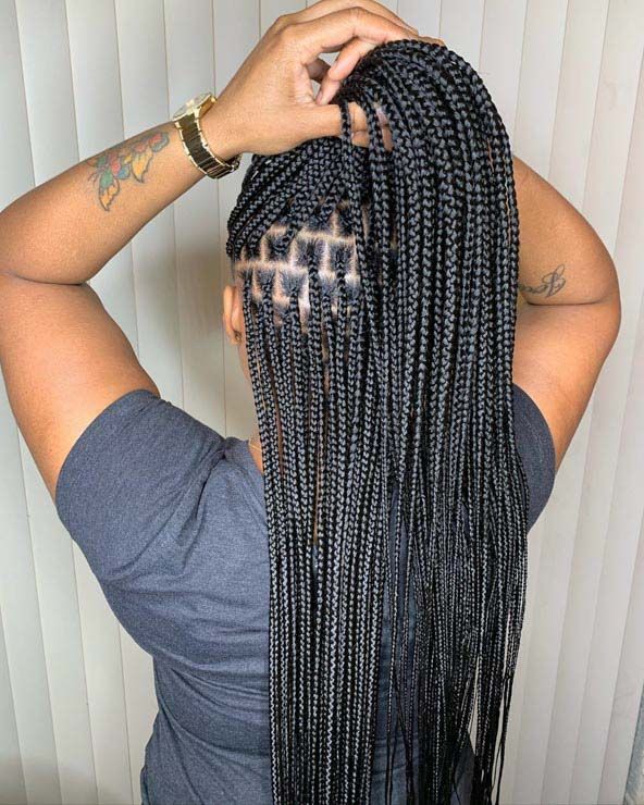 Med Box Braids, Box Braids Medium Length, Box Braids Sizes, Small Box Braids Hairstyles, Small Box Braids, Cute Box Braids, Medium Box Braids, Individual Braids, Big Box Braids