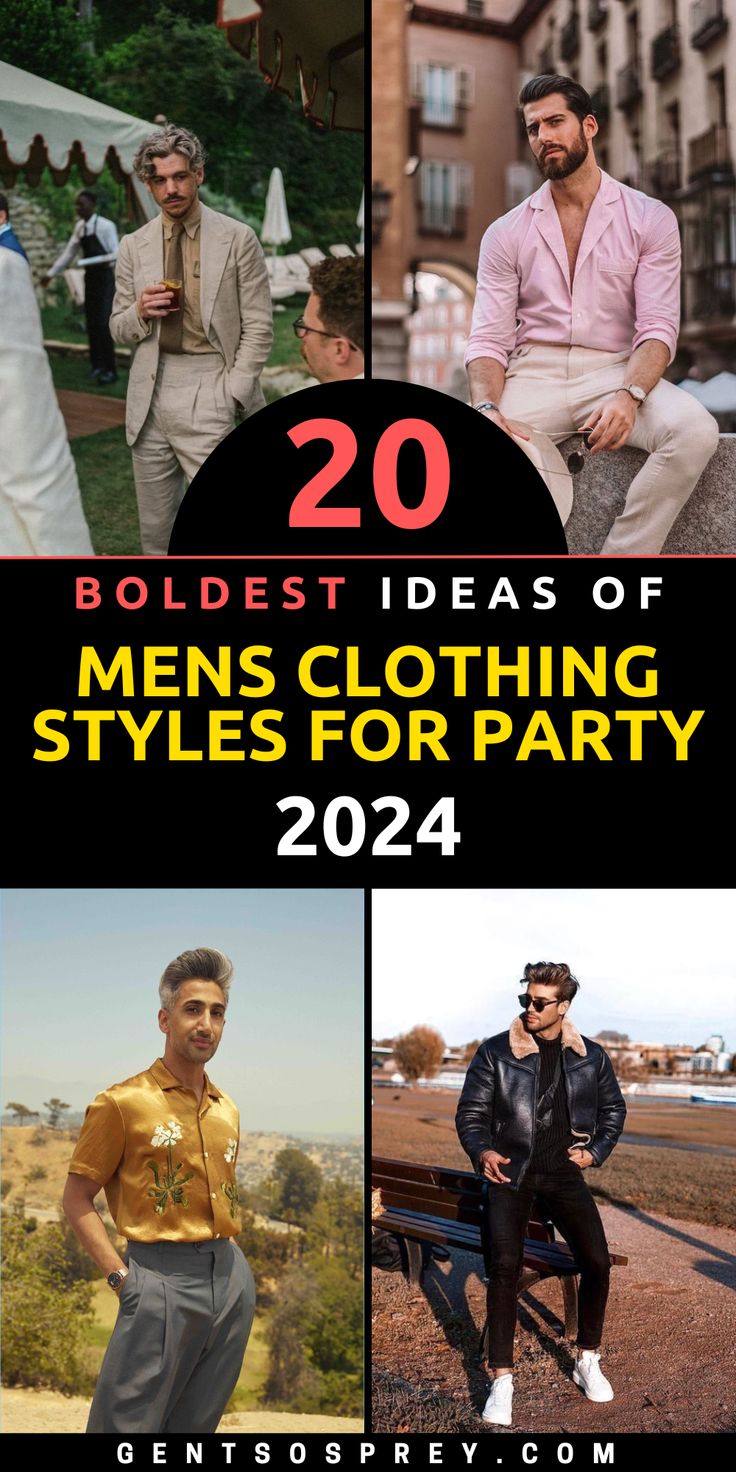 Stand out from the crowd at any party with our fashion-forward men's clothing styles for 2024. Whether you prefer a classy black look or a casual summer vibe, we have the perfect outfit to help you make a statement. From Indian-inspired attire to trendy casual wear, our collection offers versatility and sophistication for every occasion. Elevate your party look and leave a lasting impression with our curated selection of stylish outfits. Dress Casual Men Outfits, Mens Night Out Fashion Party, Fancy Date Night Outfit Men, Casual Night Out Outfit Men, Men’s Dinner Outfit, Mens Party Outfit Night, Men Going Out Outfit, Men Dinner Outfit Night, Mens Night Out Fashion