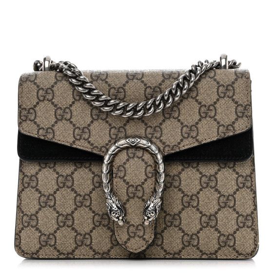 This is an authentic GUCCI GG Supreme Monogram Mini Dionysus Shoulder Bag in Black. This stylish bag is crafted ofGucci GG monogram coated canvas, with black suede leather trim. The shoulder bag features an aged silver chain-link shoulder strap and a textured horseshoe closure with tiger head spurs on the crossover flap.The bag opens to a black suede and coated canvasinterior. Designer Gucci Shoulder Bag In Monogram Canvas, Gucci Shoulder Bag With Palladium Hardware For Everyday Luxury, Luxury Gucci Shoulder Bag With Palladium Hardware, Formal Coated Canvas Bags With Gunmetal Hardware, Gucci Formal Shoulder Bag In Signature Coated Canvas, Formal Gucci Shoulder Bag In Signature Coated Canvas, Gucci Luxury Shoulder Bag With Palladium Hardware, Everyday Luxury Gucci Shoulder Bag With Palladium Hardware, Luxury Shoulder Bag In Monogram Canvas With Palladium Hardware