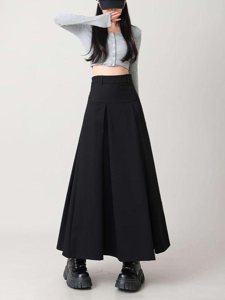 Reach stylish heights with this Tiered Pleated Midi Skirt from nightcity clothing! Perfect for all occasions, this high-waisted skirt features a pleated design that moves with your body. Whether you pair it with a crop top and sneakers for a casual look or dress it up for a romantic night out, you can be sure to make a statement in this gorgeous skirt. With its breathable fabric, this pleated midi skirt is the perfect addition to amp up any outfit.
Gender: WomenMaterial: PolyesterLength: Midi-to Long Pleated Skirt Outfit, Styling Skirts, Skirt Outfits Aesthetic, Long Black Skirt, Pleated Skirt Outfit, Umbrella Skirt, Long Skirt Outfits, Clothes Korean Style, Maxi Skirt Outfits