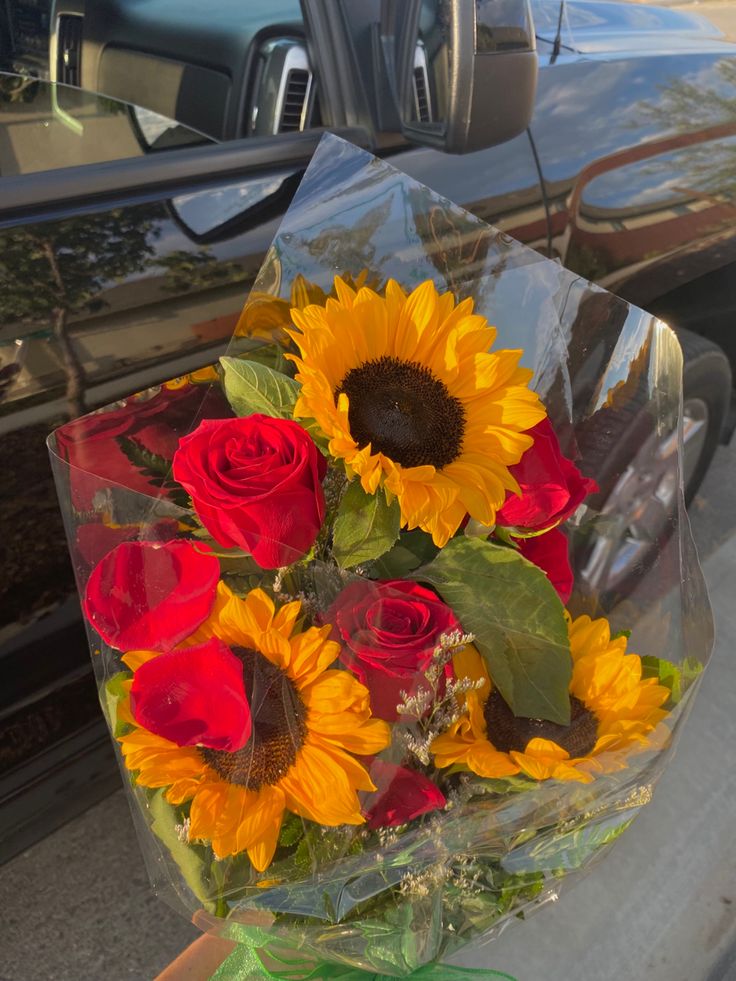 bouquet, sunflower bouquet, red roses, red roses and sunflowers bouquet, love, boyfriend, cute gift ideas, girlfriend gift ideas Bouquet With Sunflowers And Roses, Sunflower And Rose Bouquet Valentines, Fake Sunflower Bouquet, Sun Flower And Roses Bouquet, Flower Bouquet Sunflower And Rose, Sunflower Red Rose Bouquet, Roses Sunflower Bouquet, Red Rose And Sunflower Bouquet, Sunflowers And Roses Aesthetic