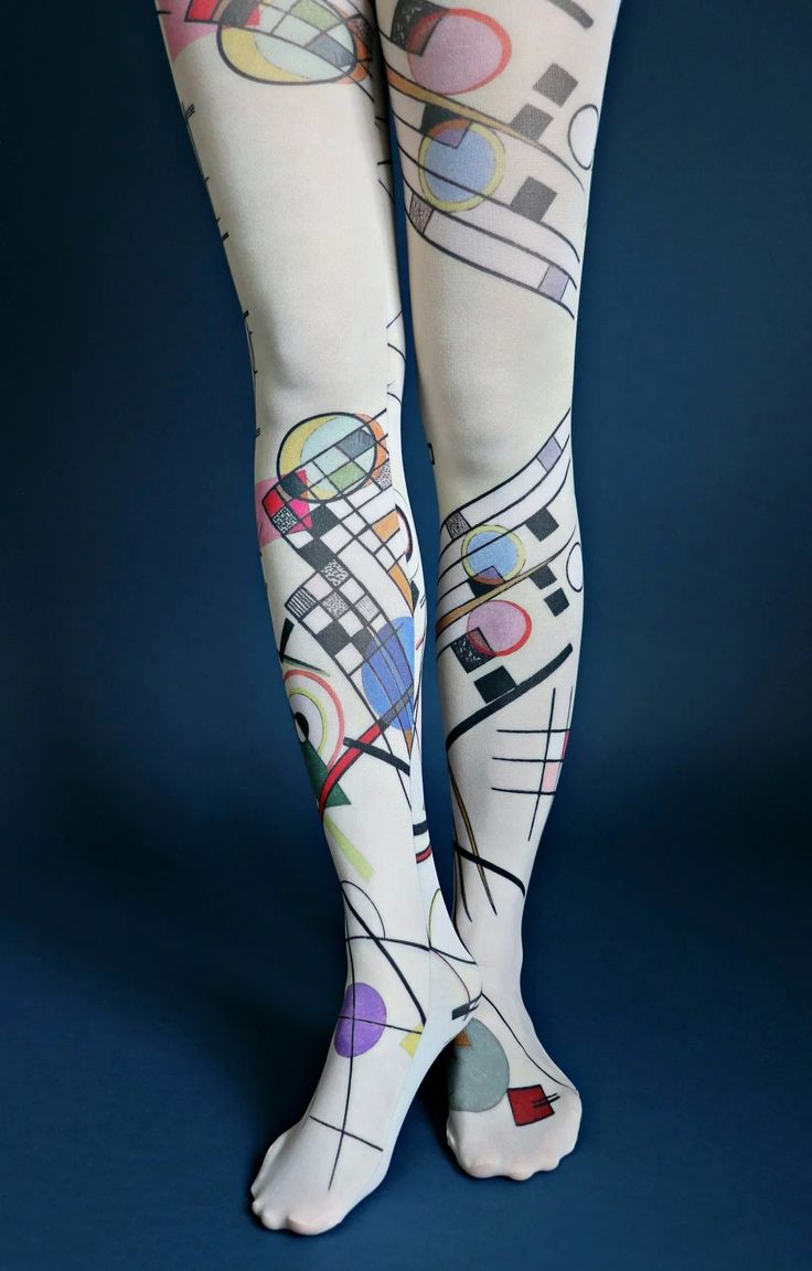 Wassily Kandinsky Collection – Tabbisocks Patterned Tights Outfit, Weird Clothing, Funky Tights, Leg Warmers Pattern, Sheer Socks, Colored Tights, Printed Tights, Error Code, Patterned Tights