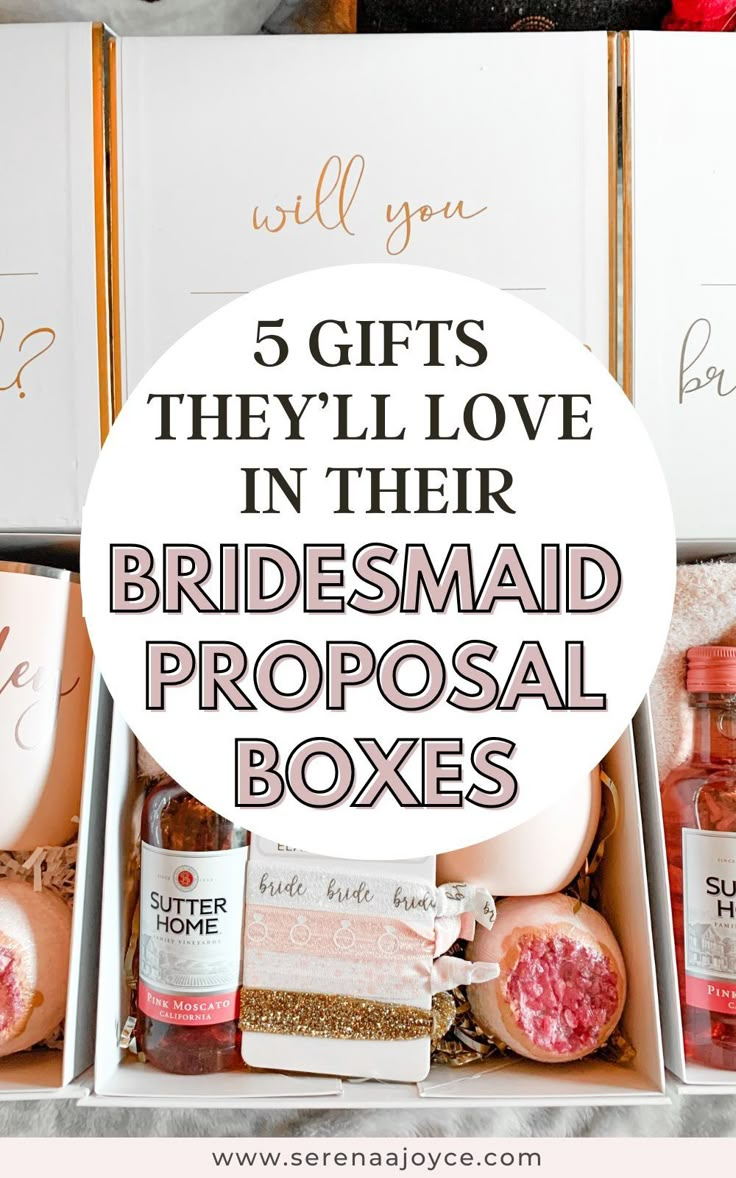 the bridesmaid's personal boxes are filled with gifts for their special day