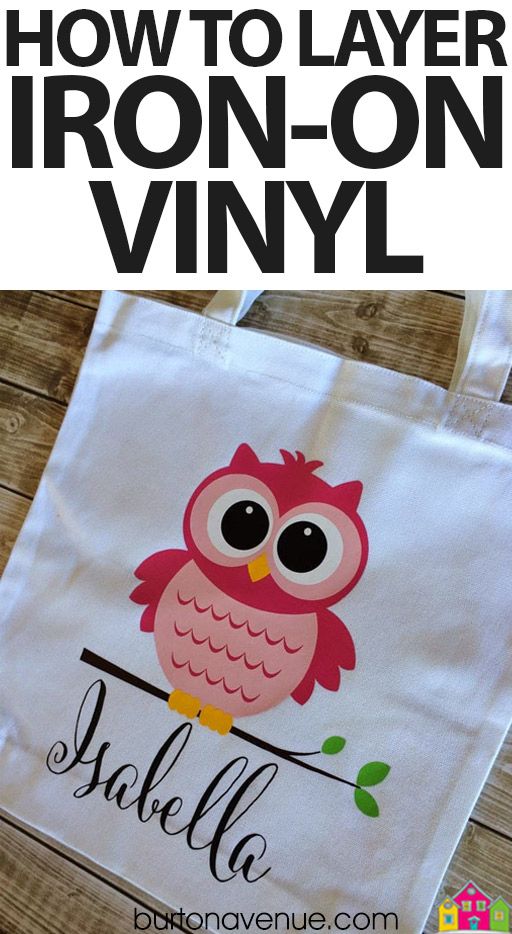 an iron on tote bag with the words how to layer iron - on vinyl