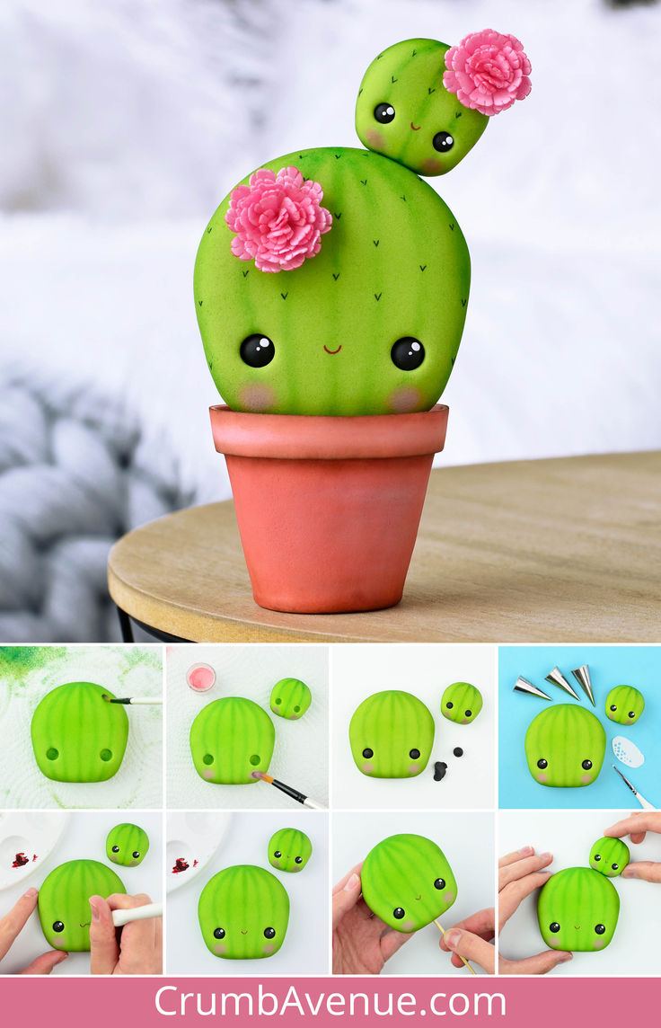 how to make a cactus plant with paper flowers