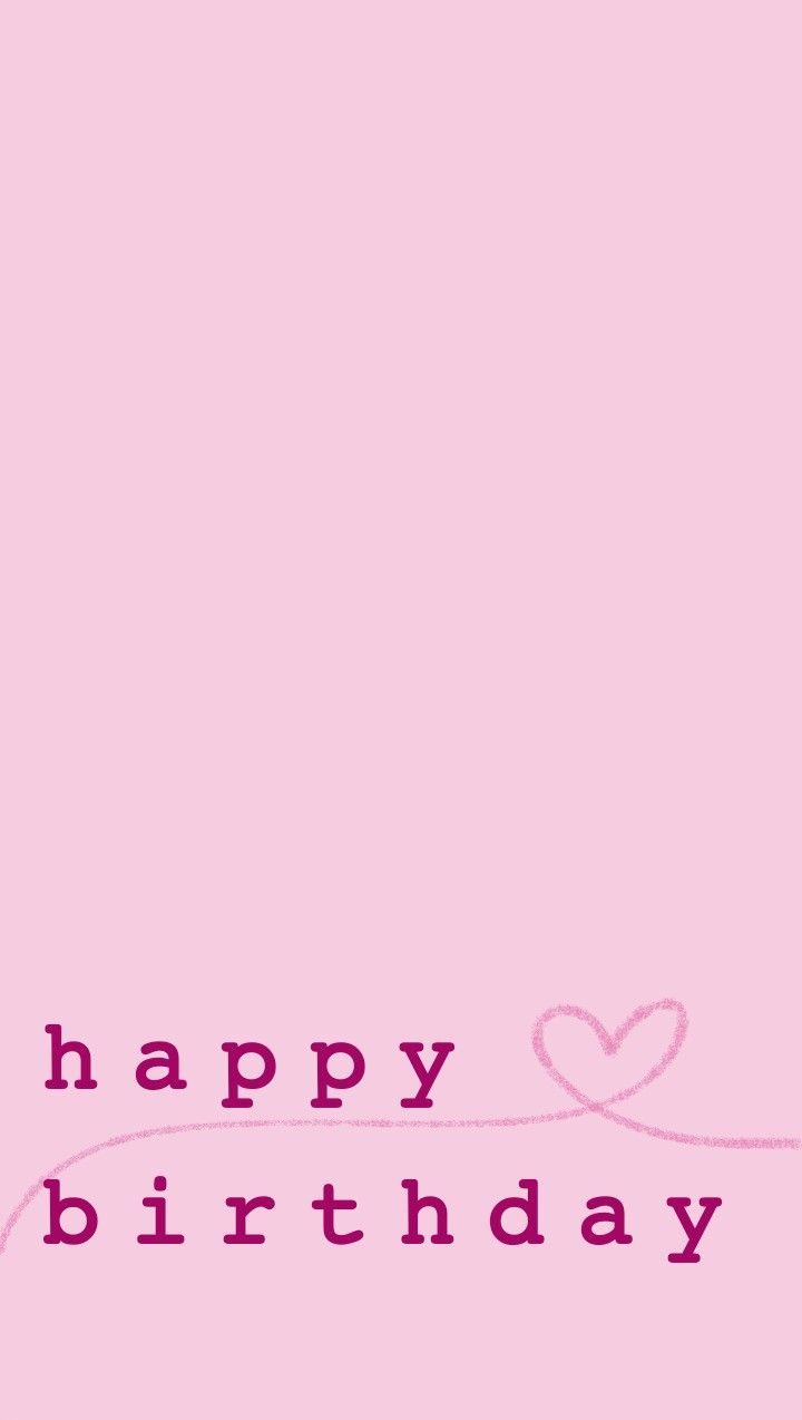 a pink birthday card with the words happy birthday written on it and a heart in the middle