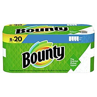 a roll of bounty toilet paper on a white background