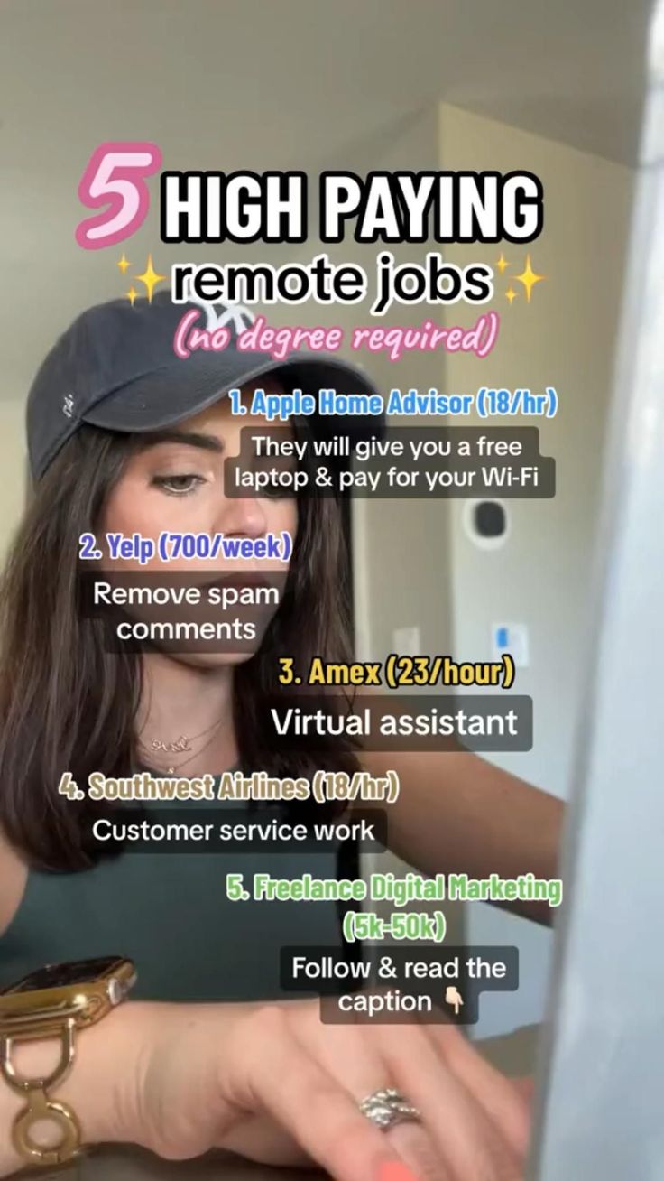 5 High Paying Remote Jobs - No Degree Required! 💼💰 Freelance Jobs, Earn Money Online Fast, Easy Money Online, Life Hacks Websites, Money Making Jobs, Financial Life Hacks, High Paying Jobs, Vie Motivation, Money Making Hacks