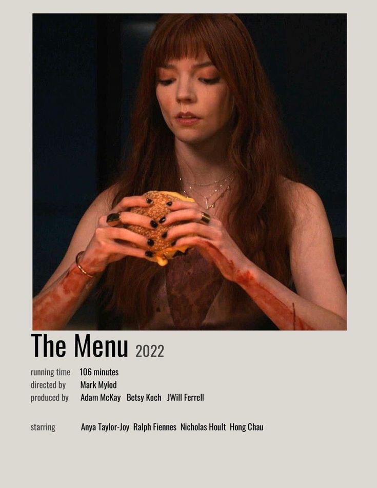 Anya Taylor Joy Movies, The Menu Movie, Menu Minimalist, Polaroid Movie Poster, Movie Synopsis, Netflix Movies To Watch, Girly Movies, Tv Series To Watch, Most Paused Movie Scenes