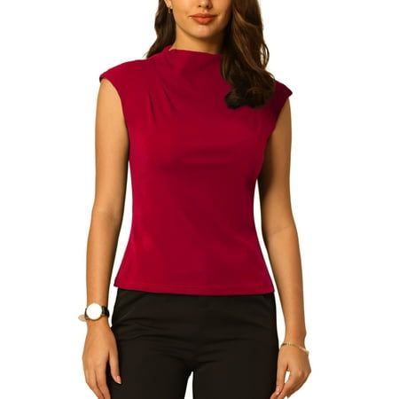 STYLE - Keep your look casual and elegant in summer weather with this classic tops from Hobemty, featuring pleated details at the front, mock neck and cap sleeves. OUTFIT - Pair with tailored skirt or wide leg pants and heels for a chic office look. Comfortable and casual, this cap sleeve tops is perfect on its own or as a layer under a blazer or jacket. OCCASION - Focused on Ladies' Semi-Formal Wear - This blouse can be a perfect addition to almost any outfit from formal to daily wear, great fo Sleeves Outfit, Belly Shirts, Semi Formal Wear, Chiffon Tops Blouses, Tailored Skirt, Mock Neck Blouse, Pleated Tops, Short Sleeve Shirt Women, Summer Weather