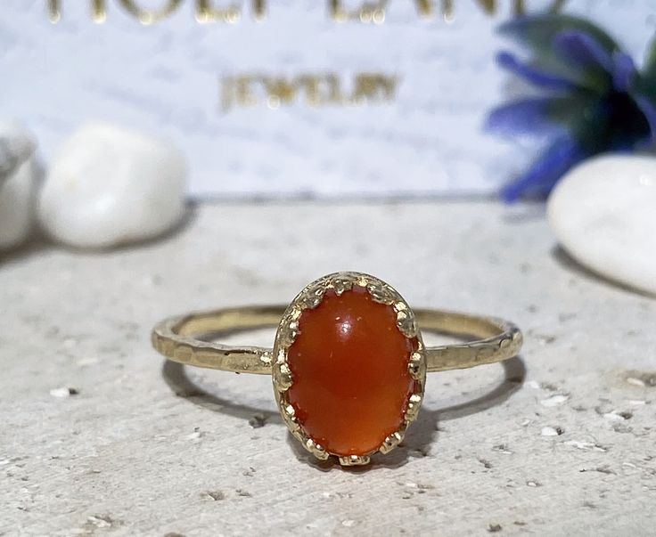 Don't miss this opportunity to own this beautiful gemstone ring crafted in 14k gold filled => Gemstone Type - Carnelian => Gemstone Size - 6*8 mm => Gemstone Cut - Cabochon => Metal Type - 14k Gold Filled (Tarnish Resistant And Nickel Free) - also available in 925 sterling silver * Please contact me for pricing on a sizes larger than 11 * ~ Feel free to ask me about custom made designs. ❏ Replacements and custom orders : ✪ 925 sterling silver - no additional cost ✪ 14k rose gold fill Handmade 14k Gold Oval Rings, Unique Oval Stackable Rings As A Gift, Unique Oval Stackable Rings Gift, Untreated Oval Ring In Fine Jewelry Style, Untreated Oval Ring Fine Jewelry, Untreated Oval Rings Fine Jewelry, Handmade 14k Gold Oval Ruby Ring, Handmade Oval Ruby Ring In 14k Gold, Oval Stackable Ruby Ring For Gifts