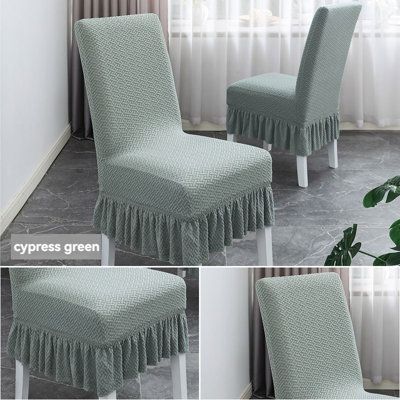 three pictures of the same chair cover