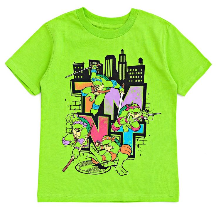 Don your shell and get your child ready for the action-packed adventure of a lifetime with this Teenage Mutant Ninja Turtles Short Sleeve T-Shirt! Leo, Raph, Mike and Donnie need your little one’s help to save New York City. Join the brothers as they learn the art of ninjutsu and being a shadow warrior from their sensei, Master Splinter. Watch as these cartoon characters’ power and stealth comes to life through your child in this TMNT outfit. Your little one will love this short sleeve graphic t Green Cartoon Print T-shirt For Playtime, Green Graphic Print T-shirt For Playtime, Green Character Print T-shirt For Playtime, Green Themed T-shirt With Graphic Print, Themed Green T-shirt With Graphic Print, Green Themed T-shirt With Short Sleeve, Green Themed Short Sleeve T-shirt, Themed Green Short Sleeve T-shirt, Teenage Mutant Ninja Turtles Leonardo