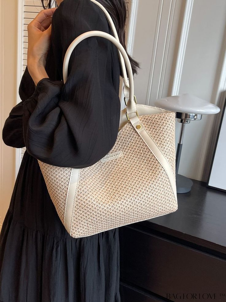 BagForLove - Chic and Spacious Summer Woven Tote Bag for Fashionable Women Product Description Color White Bag Size Medium Pattern Type Plain Type Shoulder Tote Bag Style Fashionable Material PP Size Chart INCH CM Bag Length Bag Width Bag Height Handle Height 14.2 inch 5.1 inch 9.8 inch 10.6 inch Bag Length Bag Width Bag Height Handle Height 36 cm 13 cm 25 cm 27 cm Details Pictures Similar Products h2 { text-align: center; } /* æ¢è¡ */ li{ white-space: normal; word-break: break-all; word-wrap: break-word; } .red-box { width: 100%; display: flex; flex-direction: row; flex-wrap: wrap; justify-content: center; } .red-box > div { width: 190px; height: 250px; margin: 10px; } .red-box > div > a > img { width: 190px; height: 250px; } .size-box { width: 100%; margin: auto; white-space: nowrap; } Large Cream Satchel Straw Bag, Cream Large Capacity Satchel Straw Bag, Large Capacity Cream Straw Satchel Bag, Large Capacity Cream Satchel Straw Bag, Large Capacity Cream Straw Satchel, Handheld Bucket Bag For Errands, Large Capacity Tote Beach Bag, Large Capacity Cream Straw Shoulder Bag, Large Capacity Tote Beach Bag For Errands