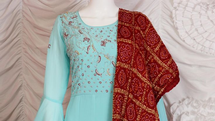 Shivali Brand Indian Anarkali Gown Dress, Stitched Indian Outfit, Indian Wedding Mehendi Engagement Festival Function Wear Gown, Readymade Gown. The Indian size is XL but comfortably fits US M and L. Please don't forget to visit our website https://varnikacollections.com/ Transitional Floor-length Chinon Anarkali Set, Anarkali Chinon Kurta Maxi Length, Georgette Anarkali Set Maxi Length, Transitional Maxi Length Salwar Kameez With Dabka Work, Transitional Anarkali Fitted Kurta, Fitted Anarkali Kurta For Transitional Season, Transitional Fitted Anarkali Kurta, Traditional Full-length Georgette Anarkali Set, Festive Anarkali Gown With Chikankari Embroidery