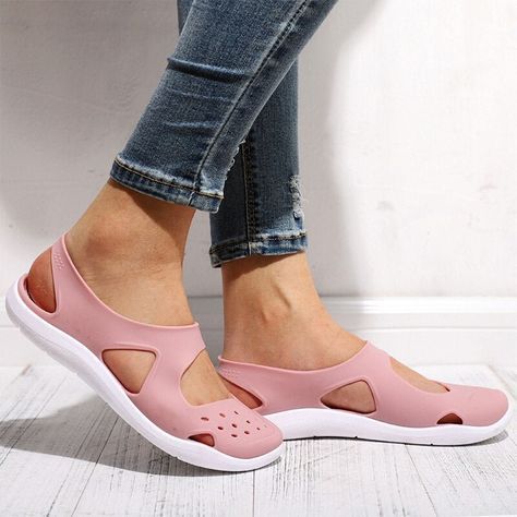 Summer Women Sandals Soft Flat Jelly Shoes Slip On Female Casual Girl Sandals Hollow Out Mesh Flats Beach Shoes New 531 Mesh Flats, Jelly Shoes, Girls Sandals, Women Sandals, Beach Shoes, Casual Girl, Summer Women, Jelly, Womens Sandals