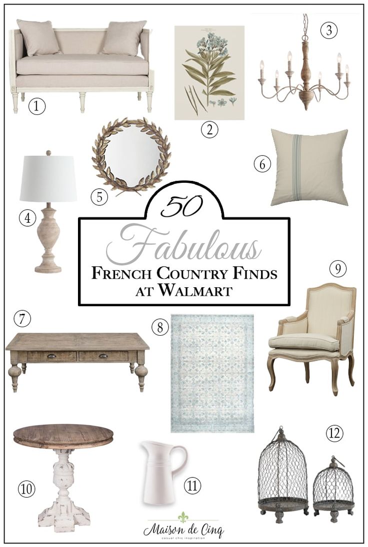 french country finds at walmart with the words 50 fabulous farmhouses and french country finds