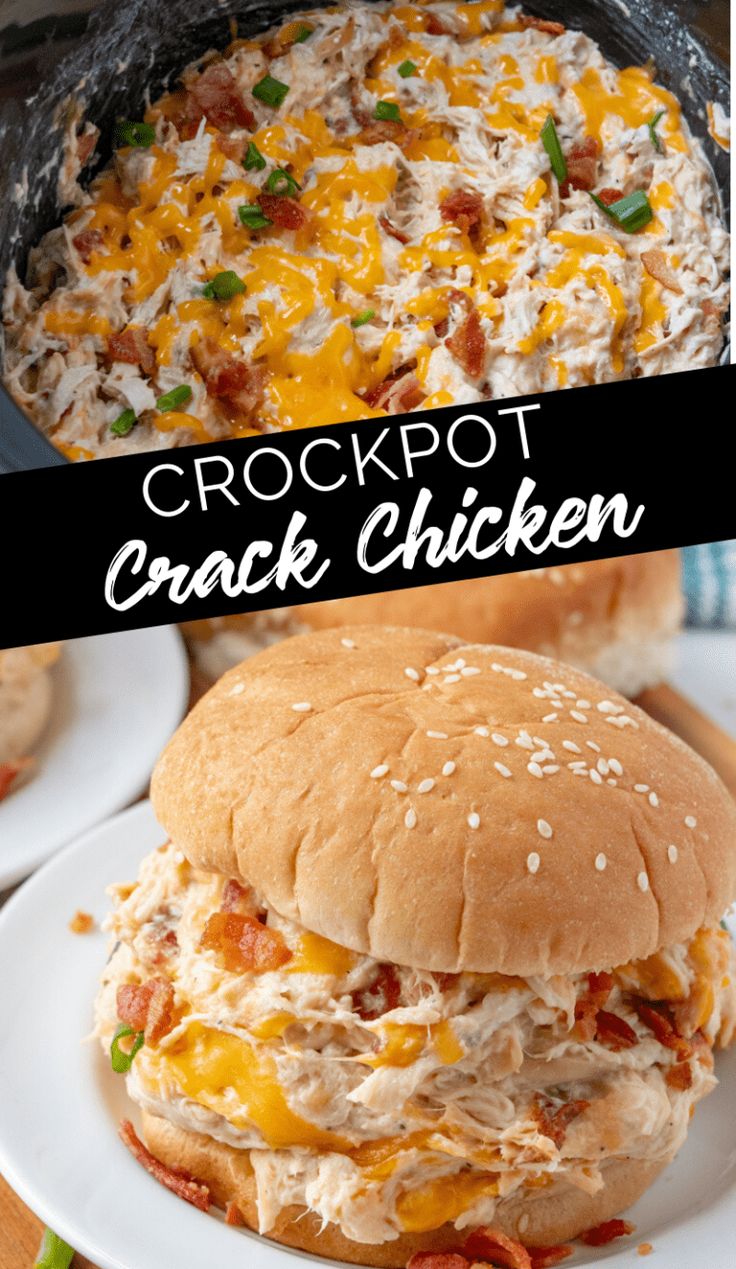 the crockpot chicken sandwich is ready to be eaten and put in an oven