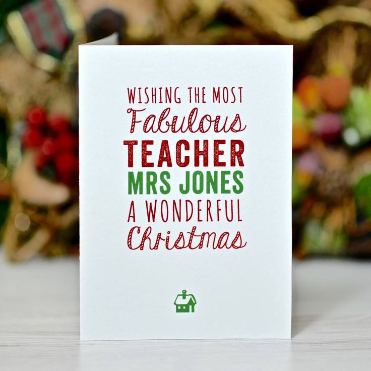 a christmas card that says wishing the most fabulous teachers