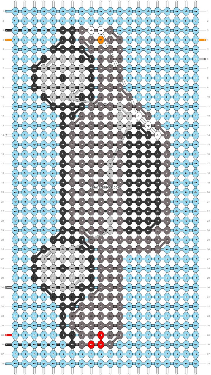 a cross stitch pattern with an image of a bear in the middle and dots on the bottom