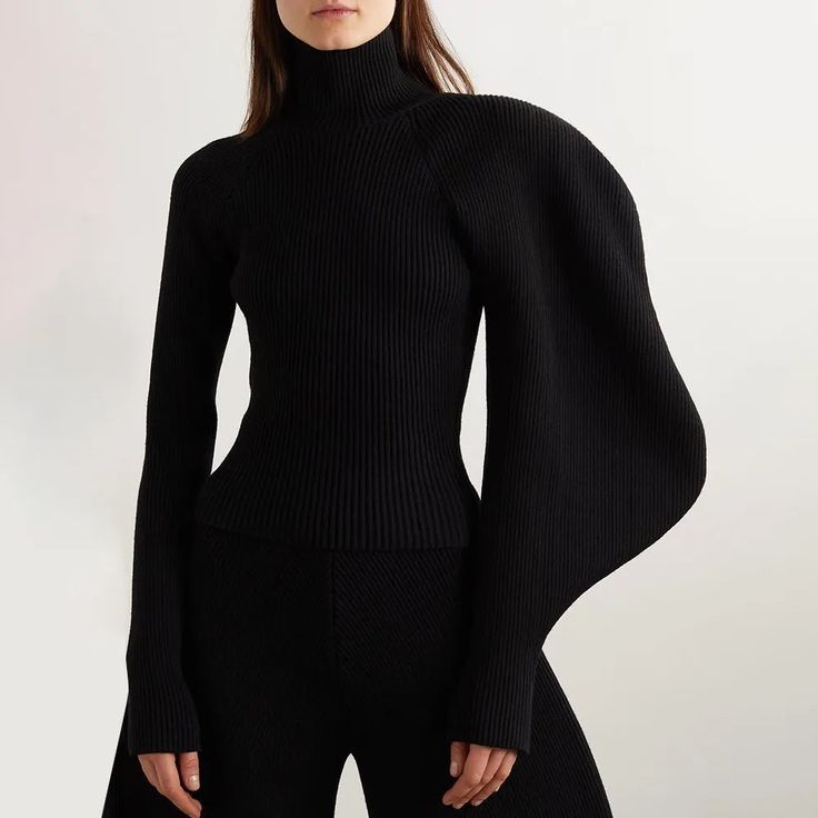 SIZEbust:68cm waist:59cm sleeve length:74cm length:48.5cmNote: 1 inch = 2.54 cm, 1 cm = 0.39 inchMeasurement by hands allow 2-3cm errors which is normal High Stretch Knit Sweater With Long Sleeves, Fitted Textured Knit Turtleneck Cropped Sweater, Modern Knit Top For Winter, Fitted Turtleneck Cropped Sweater, Elegant Fitted Knitted Sweater, Modern Stretch Winter Sweater, Elegant Knit Top For Winter, Elegant Stretch Sweater With Long Sleeves, Winter Stretch Tops With Lantern Sleeves