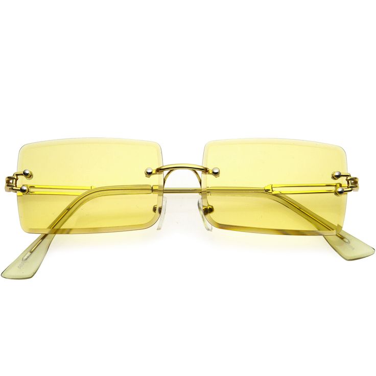 Description Measurements Shipping Inspired by the iconic metal square styles, these rectangular sunglasses are specially crafted with color tinted bevelled lenses. The rimless design is perfect for adding a touch of retro to any outfit. Finished with English-style nose pieces, metal hinges, and 100% UV Protected lenses. Lens Width: 57mm Nose Bridge: 20mm Lens Height: 37mm Total Width: 130mm Free Shipping Over $35 For USA Domestic Customers Click Here For International Shipping Details 90s Sports, Metal Hinges, Rectangular Sunglasses, Rectangle Sunglasses, English Style, Colour Tint, Nose Bridge, Retro Chic, True Vintage