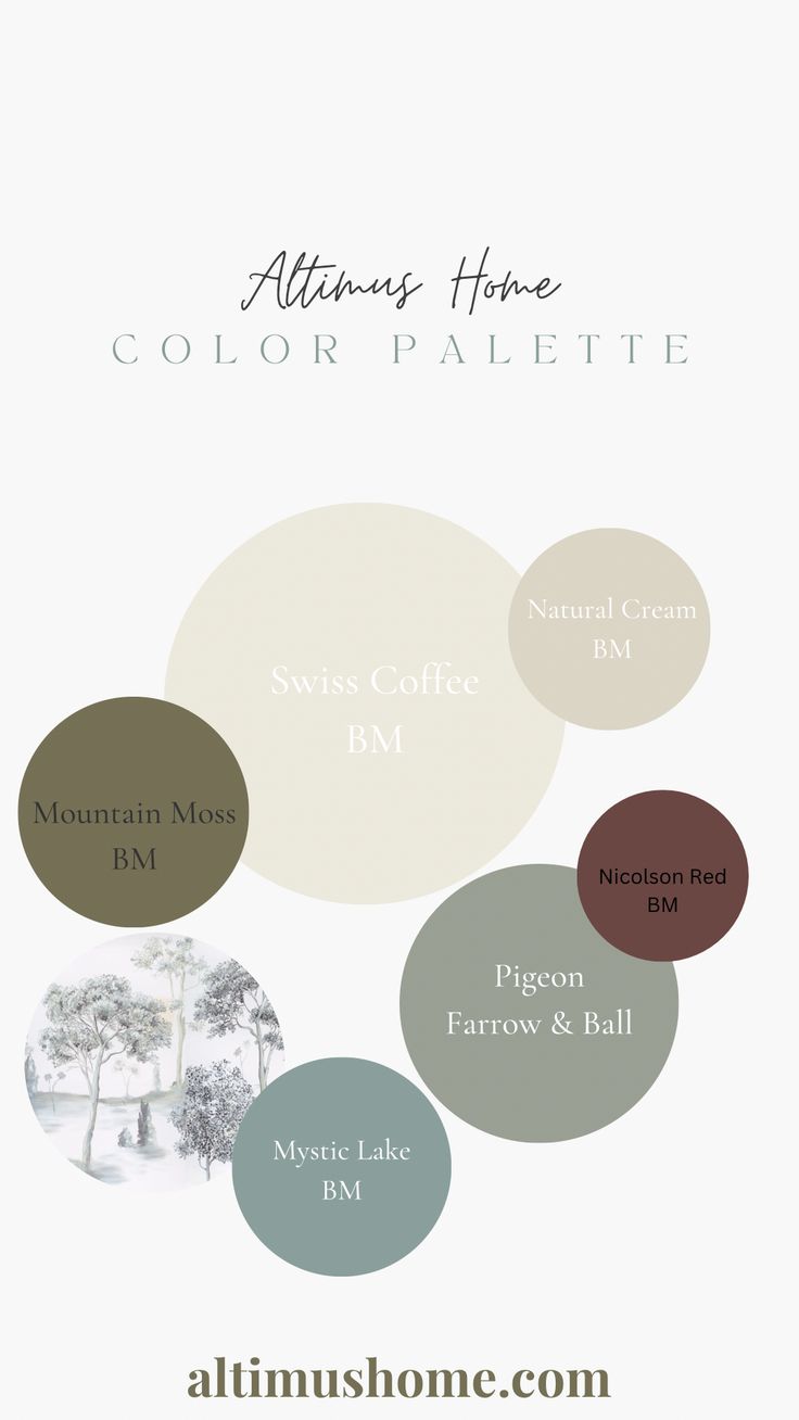 the color scheme for an allure home paint palette with different colors and names on it