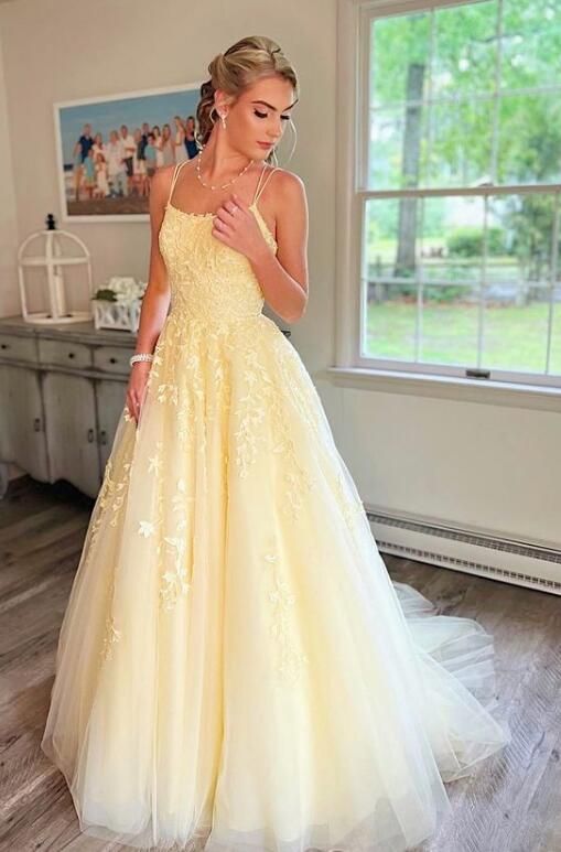 Prom Dress For Girls, Fitted Homecoming Dresses, Prom Dresses Yellow, Prom Girl Dresses, Tulle Evening Dress, Lace Ball Gowns, Lace Prom Dress, Beautiful Prom Dresses, Dress For Girls