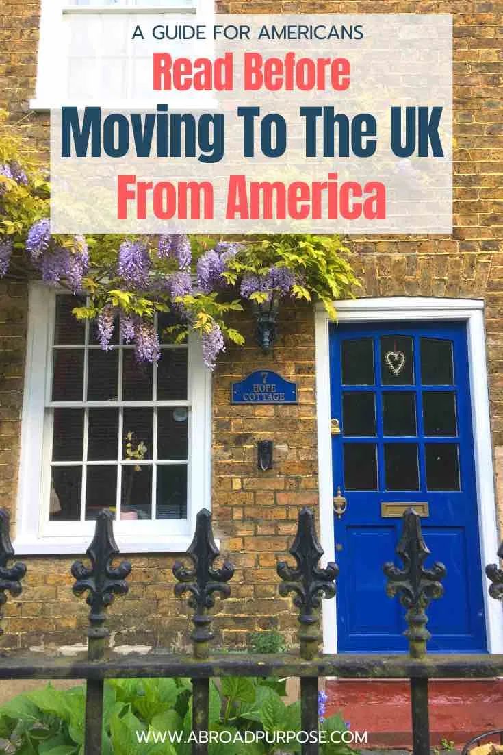 a blue door with the words read before moving to the uk from america