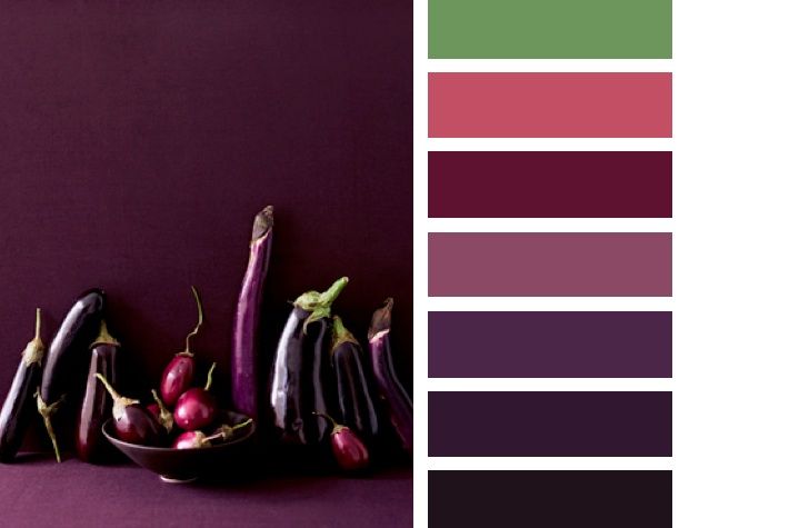 the color scheme is purple, green and red