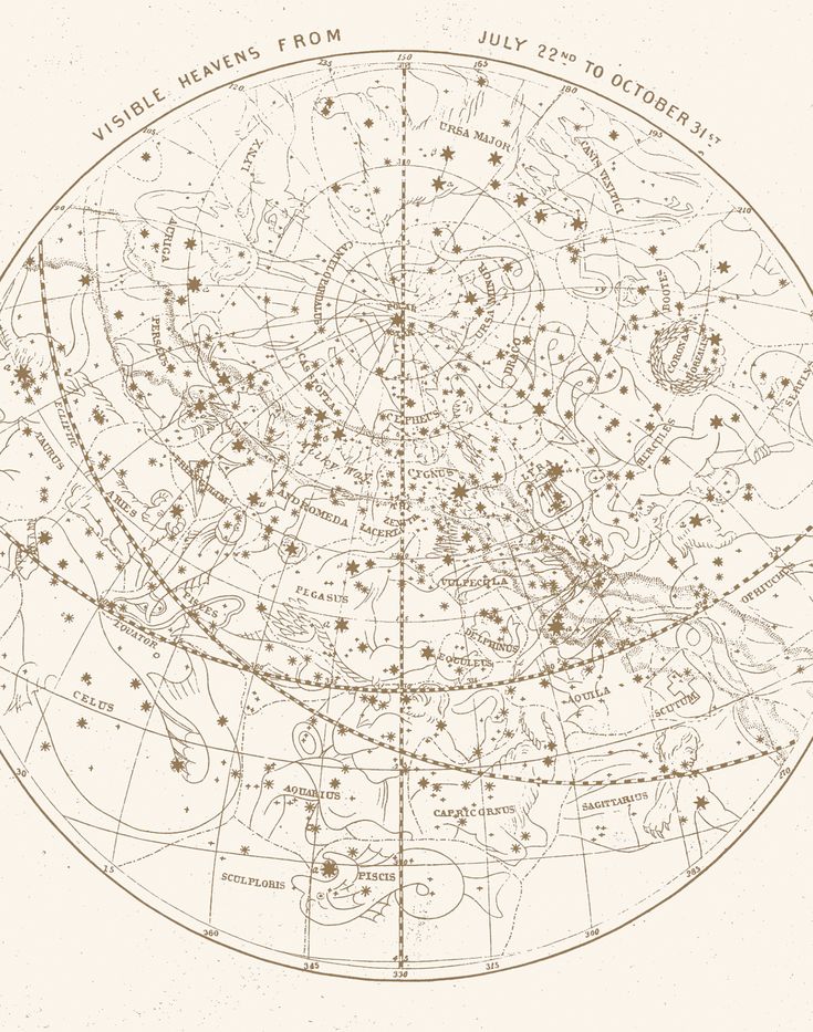 an old map with stars in the sky