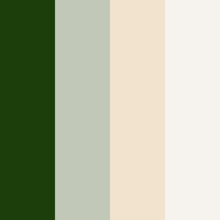 the color palette is green and beige