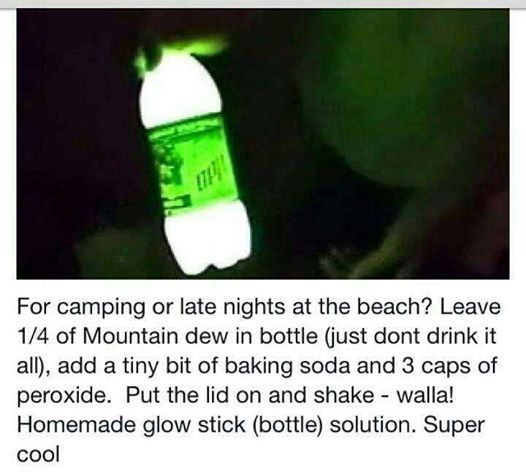 the bottle is glowing green and it looks like someone has found something in their house