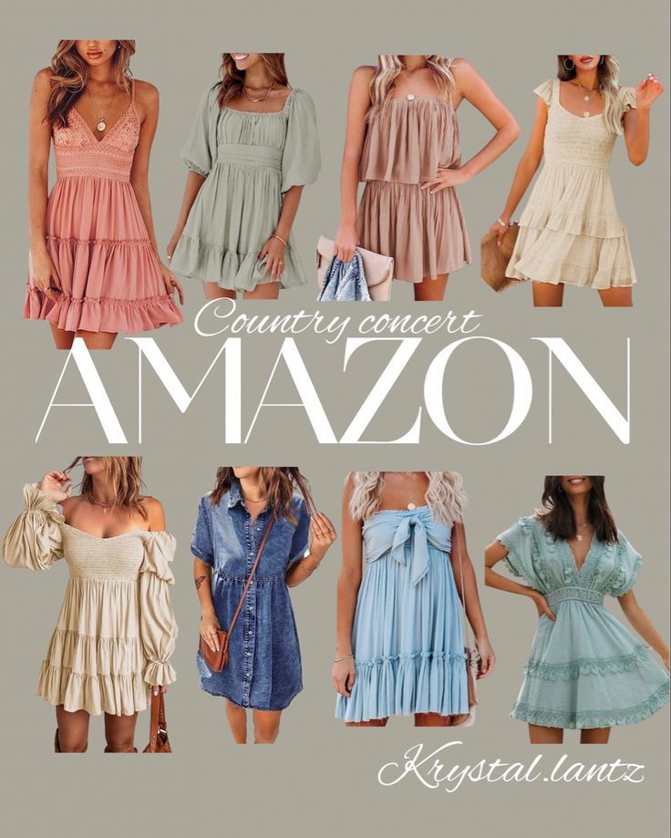 the cover of an amazon magazine with different styles of dresses and accessories in front of it